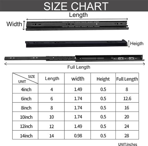 Buy Drawer Slides,Magicorange A Pair of Full Extension 3 Section Metal ...