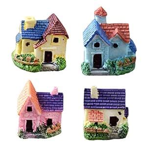 Fancyku Mini Resin House Miniature House Fairy Garden Micro Landscape ...
