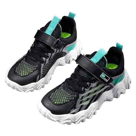 Buy Hopscotch Boys Mesh High Sole Velcro Athletic Shoes in Black Color ...