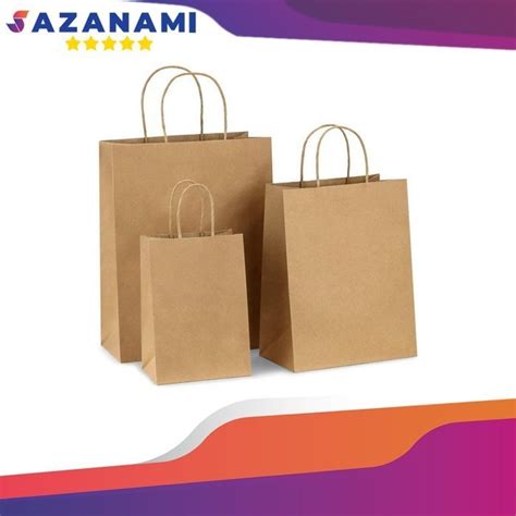 Jual PAPERBAG KANTONG KERTAS BUKU 24 X 20 X 7 PAPER BAG COKLAT TALI ISI ...