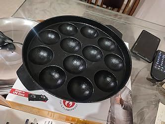 Buy CELLO Non-Stick 12 Cavity Appam Patra Kan with Stainless Steel Lid ...