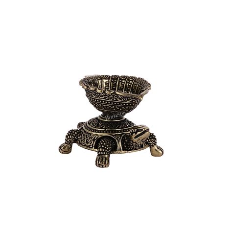 Single Miniature Brass Vastu Tortoise/Turtle Oil Lamp Diya 2 ...