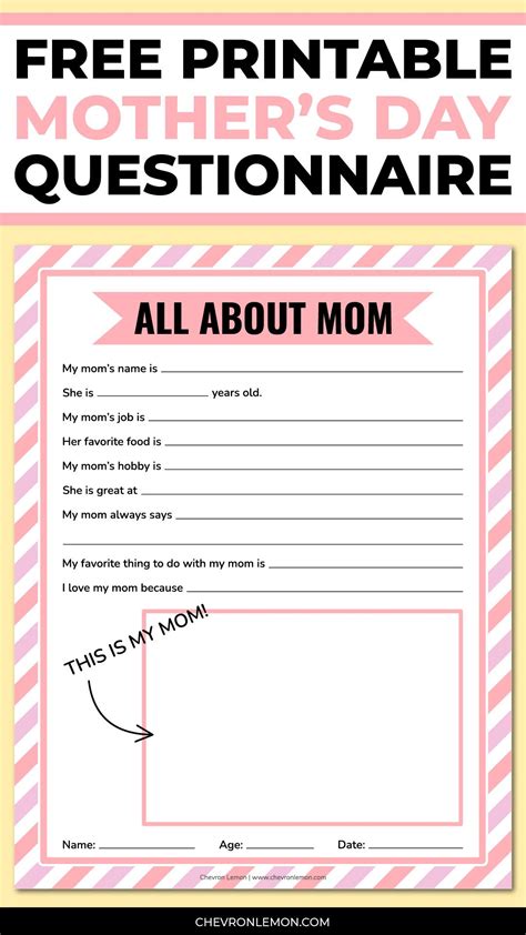 Printable mother s day questionnaire – Artofit