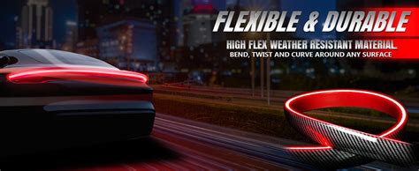 FABTEC Car Led Rear Spoiler Brake Light, Carbon Fiber Strip Taillight ...
