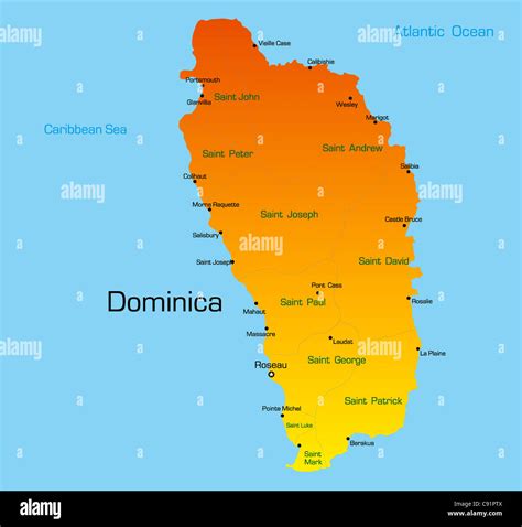 Vector color map of dominica country Stock Photo - Alamy