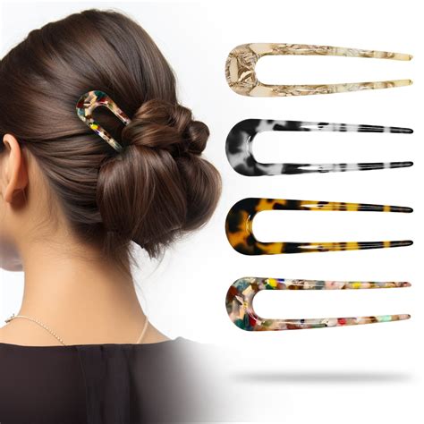 SANAS (4 Pcs) Bun Maker Hair U Pin Hair Accessories for Women (4 Pcs ...