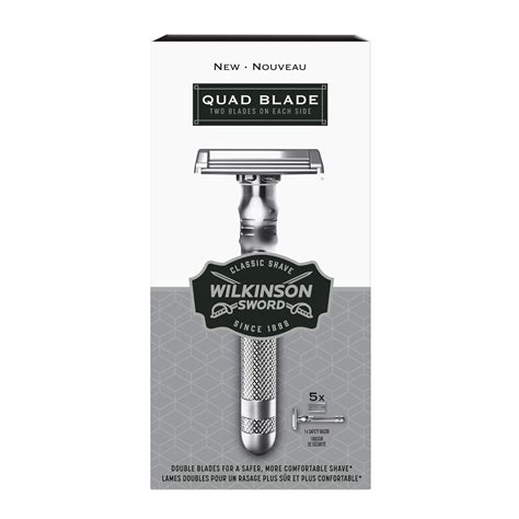 Wilkinson Sword Quad Blade Razor for Men With 5 Quad Blade Razor ...