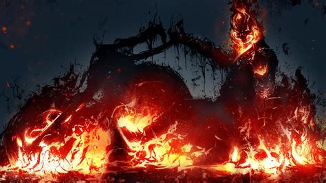 Ghost Rider New Artwork Wallpaper,HD Superheroes Wallpapers,4k Wallpapers,Images,Backgrounds ...
