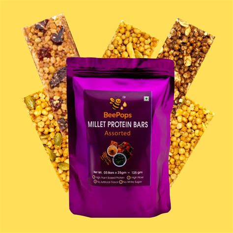 BeePops Assorted Protein Bars | Millet & Honey Protein Bars for the ...