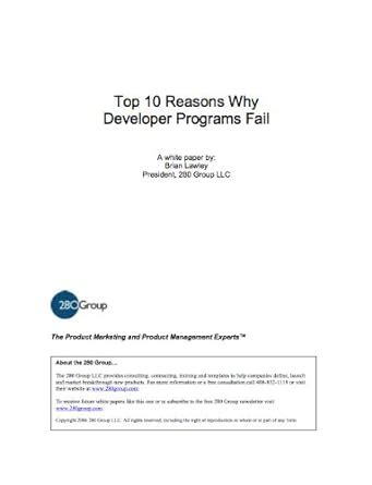 Top 10 Reasons Why Developer Programs Fail eBook : Lawley, Brian ...