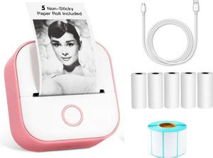 Phomemo T02 58mm 2Inch Receipt + Label Thermal Bluetooth Printer + 5 ...