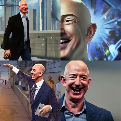jeff bezos laughing on his way to the bank, | Stable Diffusion | OpenArt