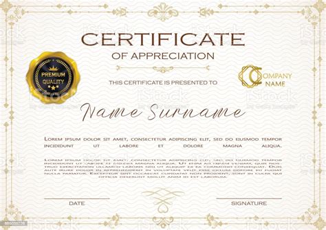 Qualification Certificate Of Appreciation Stock Illustration - Download ...