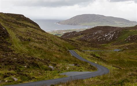 Download wallpaper 3840x2400 hills, road, sea, grass 4k ultra hd 16:10 ...