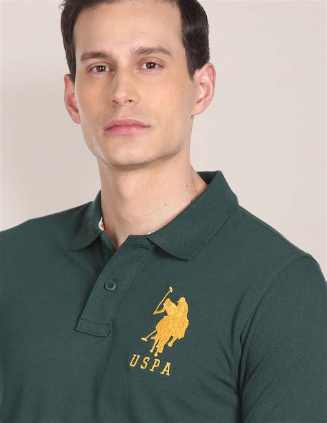 Buy Men Compact Cotton Logo Polo Shirt Green|U.S. Polo Assn. India