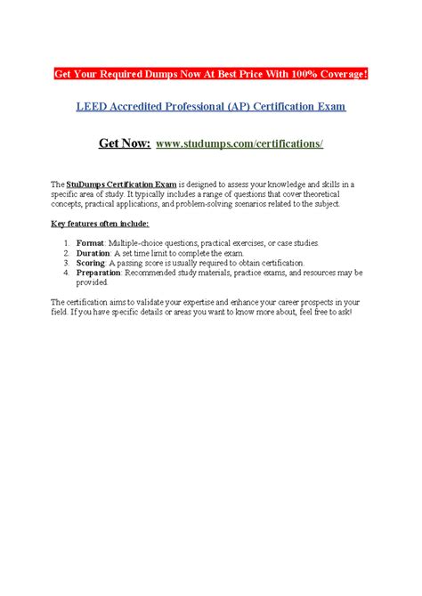 LEED Accredited Professional (AP) Certification Exam - Get Your ...