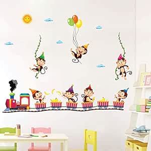 Wallpik - Fun - Monkey - Train - Playing - Fruits - Balloons - Smiling ...