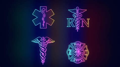 Download Neon Medical Symbol Collection Wallpaper | Wallpapers.com