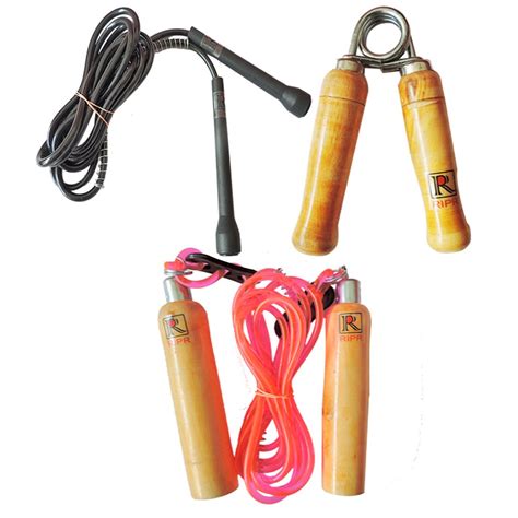 Buy RIPRO Faithful Combo (Wooden Skipping Rope, Hand Gripper and Pencil ...