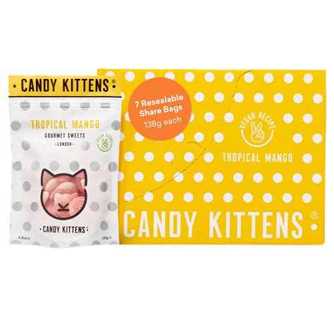 Buy Candy Kittens Tropical Mango Vegan Sweets - Palm Oil Free, Natural ...