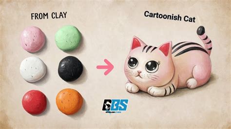 Image result for Cartoon Cat Clay Tutorial