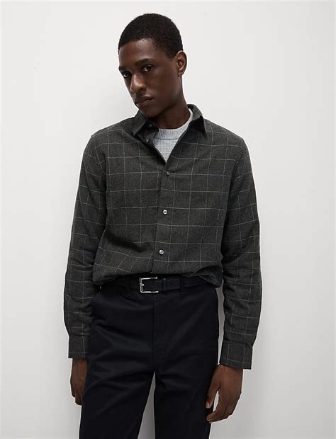 Buy Pure Cotton Flannel Shirt at Marks & Spencer