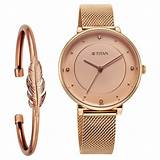 Buy Online Titan Purple Stackables Quartz Analog Pink Dial Stainless ...