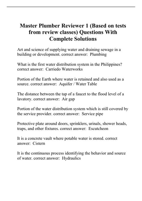 Plumber Test Questions 的图像结果