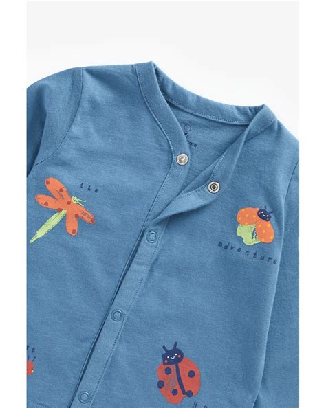 Buy Boys Full Sleeves Pyjama Set Bug Print - Blue Online at Best Price ...