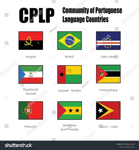 Cplp Official Flag National Flags Nine Stock Vector (Royalty Free) 2295013065 | Shutterstock