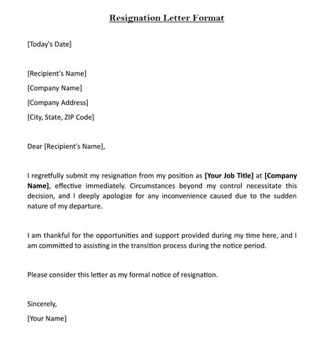 Image result for Simple Resignation Letter Sample