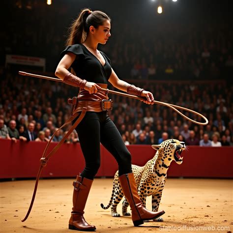 Spanish Circus Tamer with Leopards | Stable Diffusion Online
