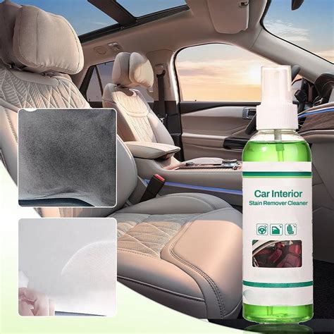 Car Interior Cleaner Spray for Roof, Leather Seats & Plastic | 180ml Powerful Stain Remover ...