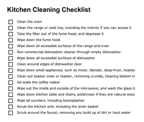 Image result for Quick Cleaning Kitchen Check List