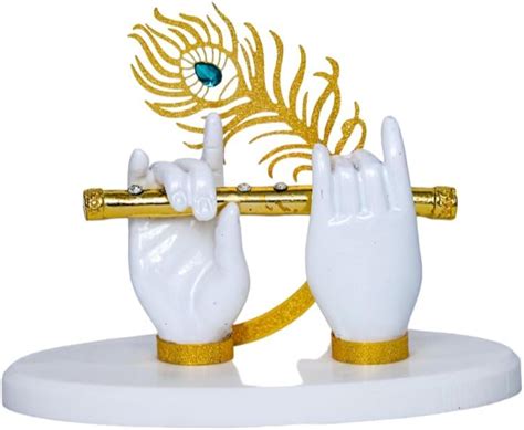 Buy INTERNATIONAL GIFT® Gold Plated with White Hand of Krishna (Pair of ...