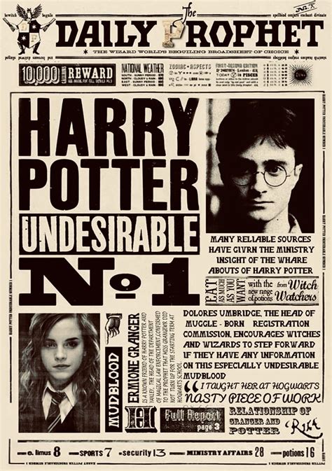 Pin by Róża🎀🩰 on Pokój in 2024 | Harry potter newspaper, Harry potter ...