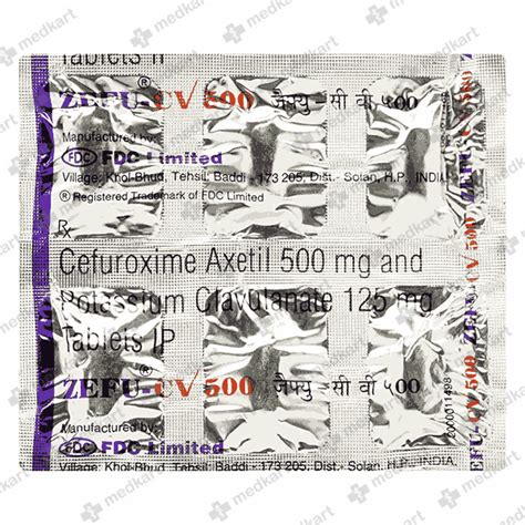 ZEFU CV 500MG TABLET 6'S, Price, Composition & Generic Alternatives ...