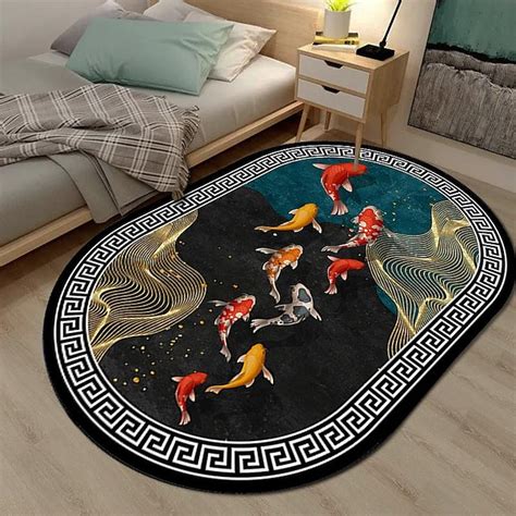 3D Oval Floor Mat Living Room Carpet Home Bedroom Cloakroom Living Room ...