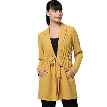 Buy VERO MODA Womens Notched Lapel Solid Jacket (Yellow_Small) at Amazon.in
