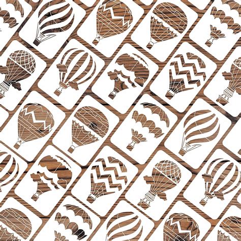 Buy 8 Pcs Hot Air Balloon Wall Stencils Templates on Cliths