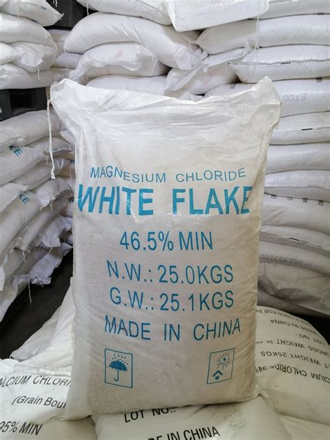 Industrial Grade Magnesium Chloride Flakes for Water Treatment ...