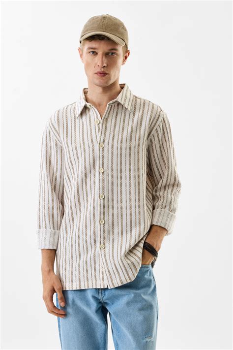 Buy Men's Regular Fit Stripes White Shirt Online | Snitch – SNITCH