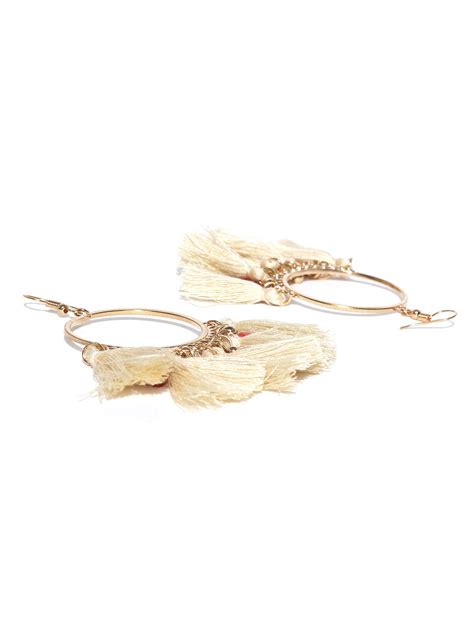 Buy Toniq Anna White Tassel Earrings Online