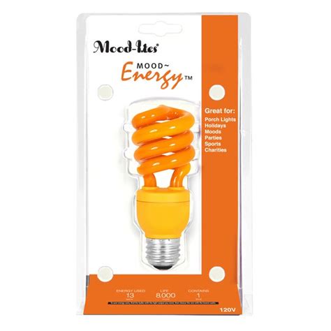 Mood-lites T3 Orange Decorative CFL Light Bulb at Lowes.com