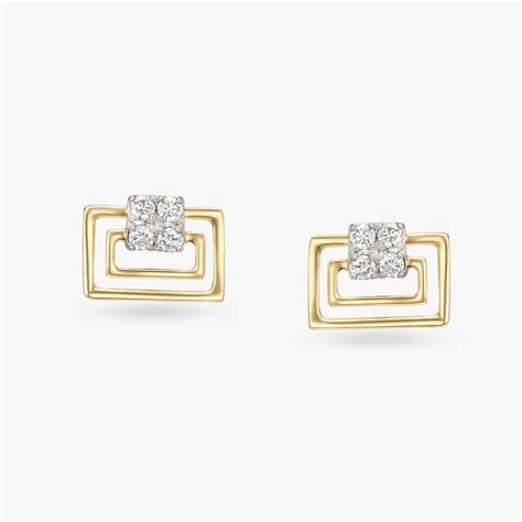 Radiant Geometry Diamond Stud Earrings