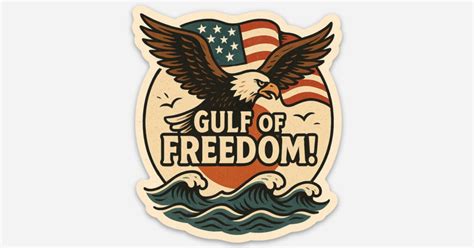 Gulf of Freedom! by Dominic Bonelli | Die cut stickers | Sticker Mule India