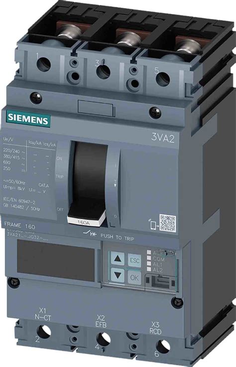3VA2110-5JQ32-0AA0 Siemens | Siemens, SENTRON MCCB 3P 100A, Breaking ...