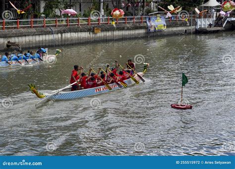 Dragon Boat Festival in Kalimas River, Surabaya on August 14, 2022 ...