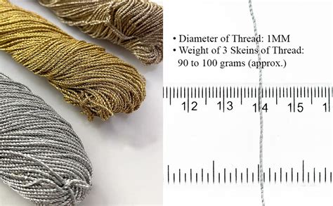 Embroiderymaterial 1MM Thick Metallic Zari Thread Set (Silver, Gold ...