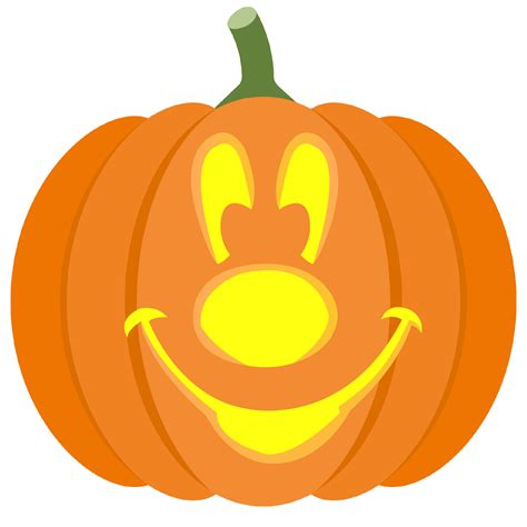 Cute Disney Face Pumpkin Stencil | Free Printable Papercraft Templates